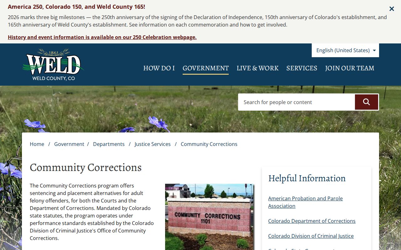 Weld County ICCS Weld community corrections release source