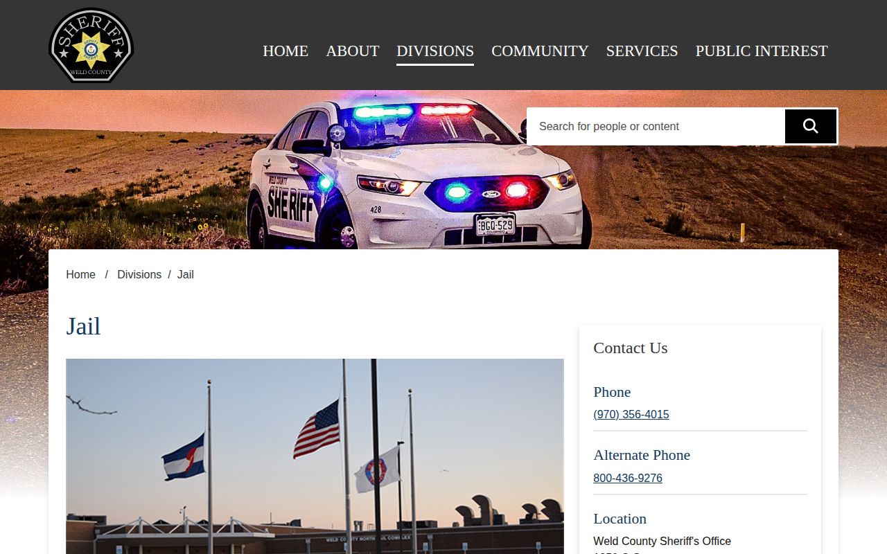 Weld County Jail release and bond information source