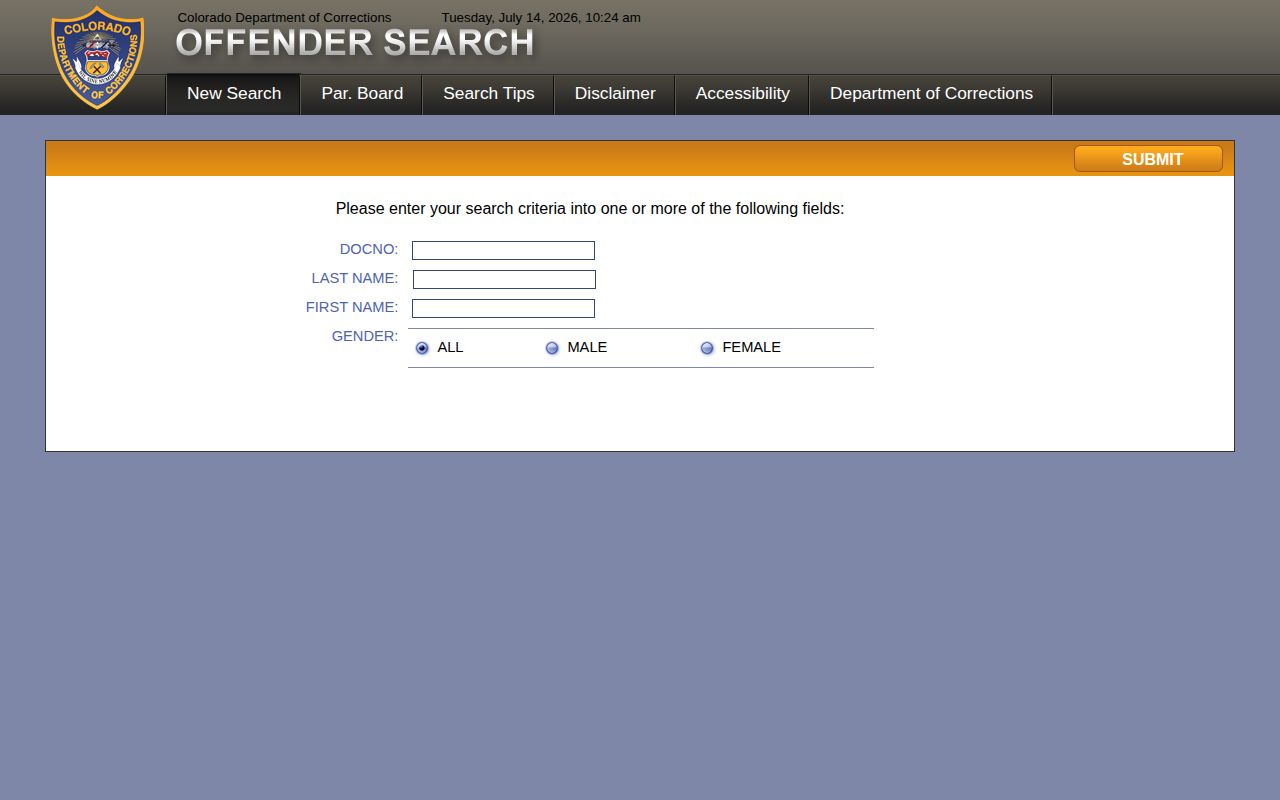 Colorado Department of Corrections offender search for Weld County released inmates