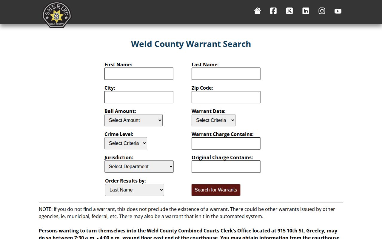 Weld County parole and probation active warrants source